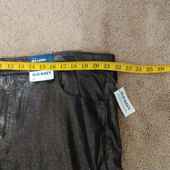 Woman's Jeans Black Denim Metallic finish size 20 - Picture 4 of 9